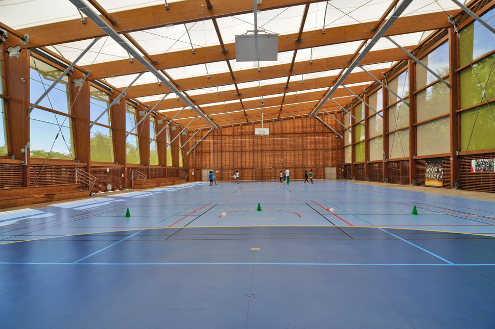 Construction sport hall tensile membrane